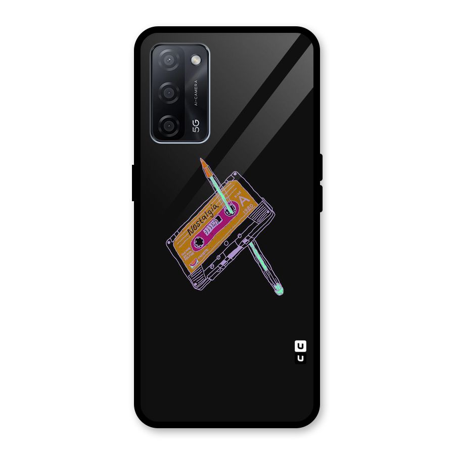 Casette Nostalgia Glass Back Case for Oppo A53s 5G