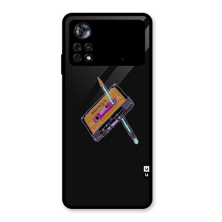 Casette Nostalgia Glass Back Case for Poco X4 Pro 5G