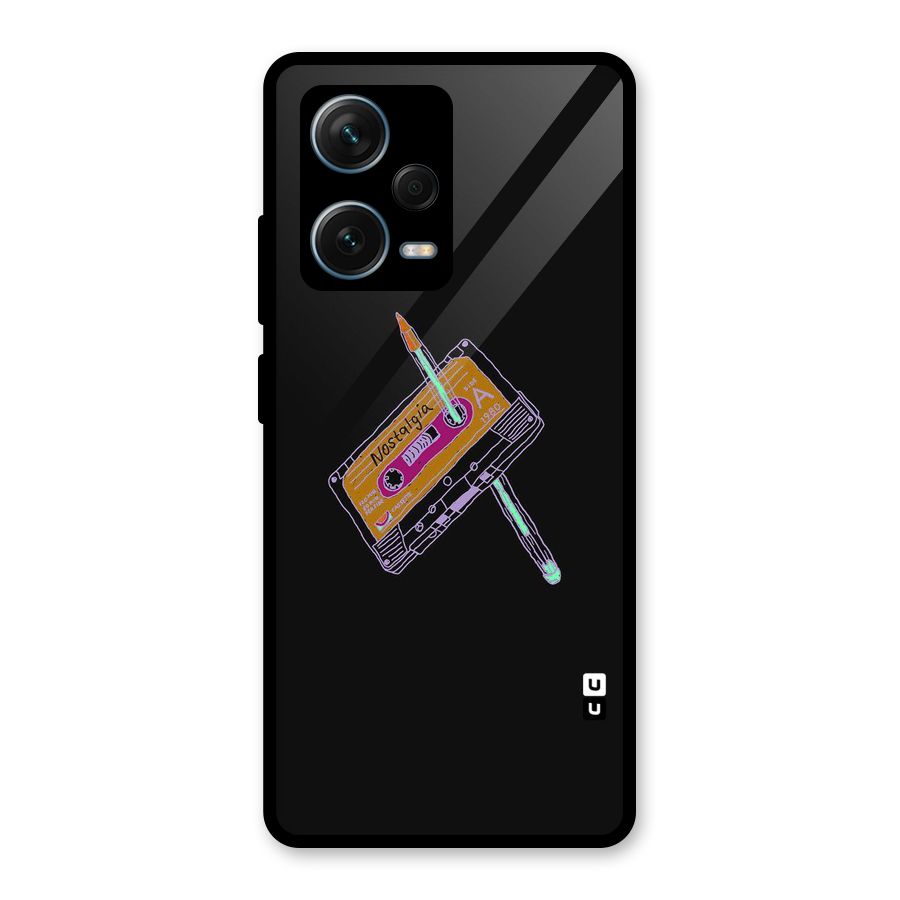 Casette Nostalgia Glass Back Case for Redmi Note 12 Pro Plus 5G