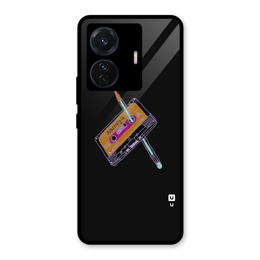 Casette Nostalgia Glass Back Case for Vivo T1 Pro