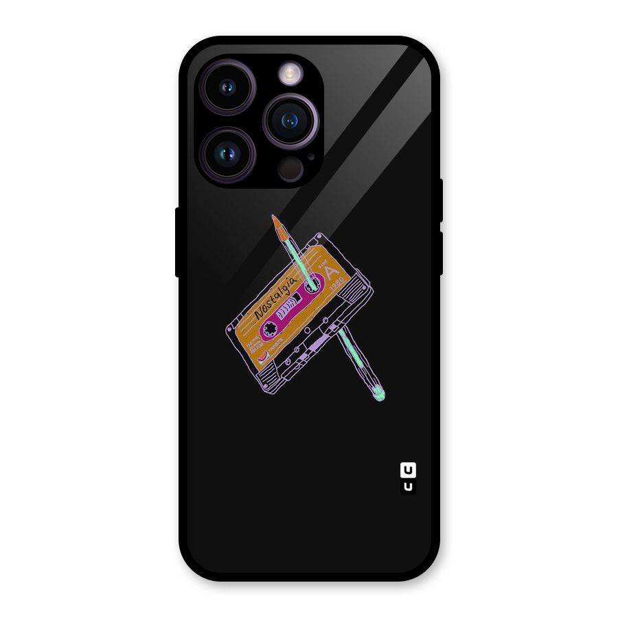 Casette Nostalgia Glass Back Case for iPhone 14 Pro Max