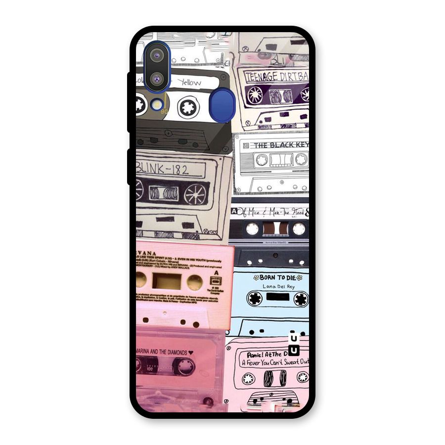 Casette Rolling Glass Back Case for Galaxy M20