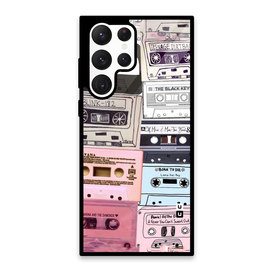 Casette Rolling Glass Back Case for Galaxy S22 Ultra 5G