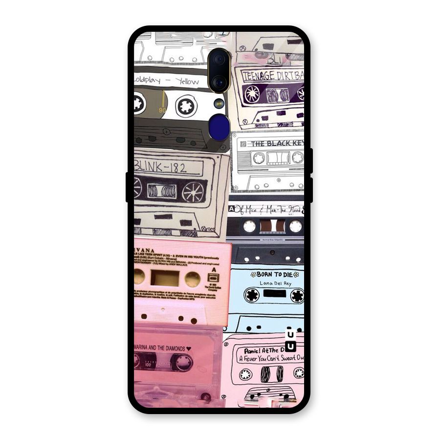 Casette Rolling Glass Back Case for Oppo F11