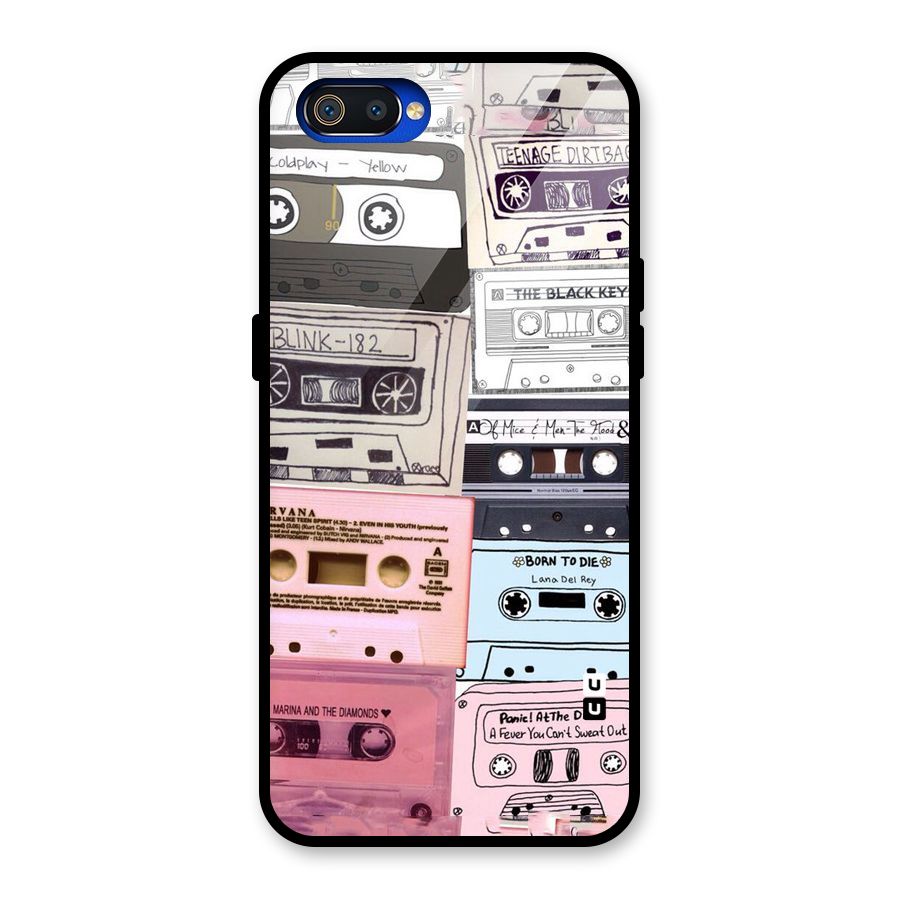 Casette Rolling Glass Back Case for Realme C2