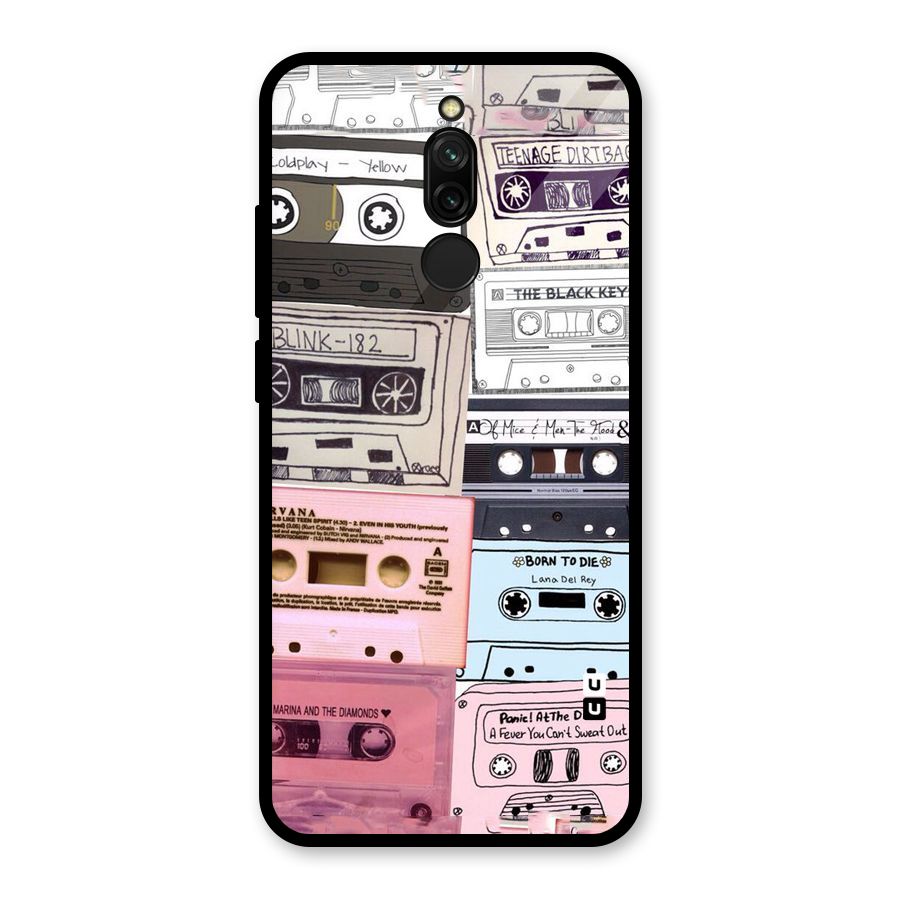 Casette Rolling Glass Back Case for Redmi 8