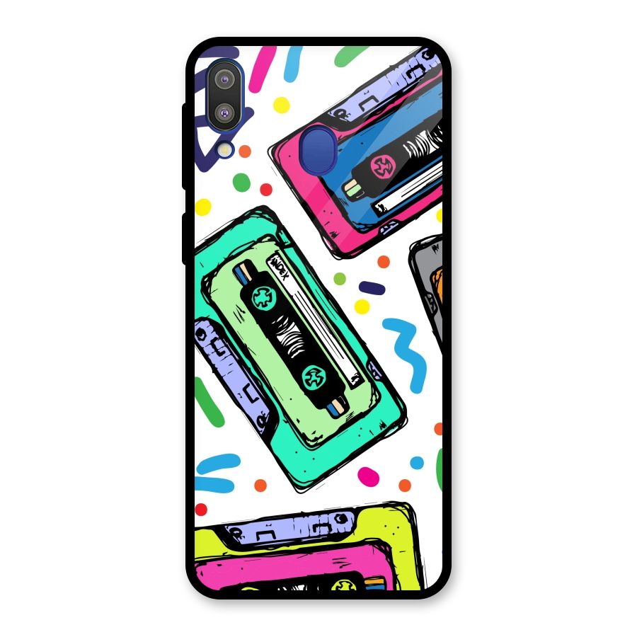 Cassette Pattern Glass Back Case for Galaxy M20