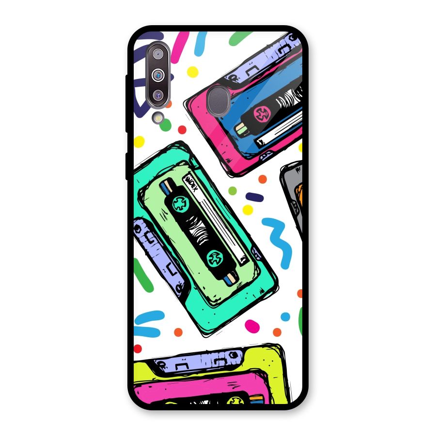 Cassette Pattern Glass Back Case for Galaxy M30