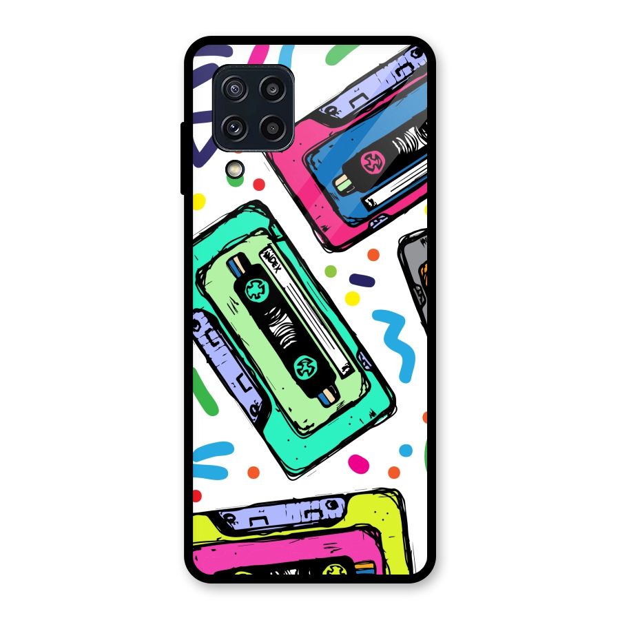 Cassette Pattern Glass Back Case for Galaxy M32