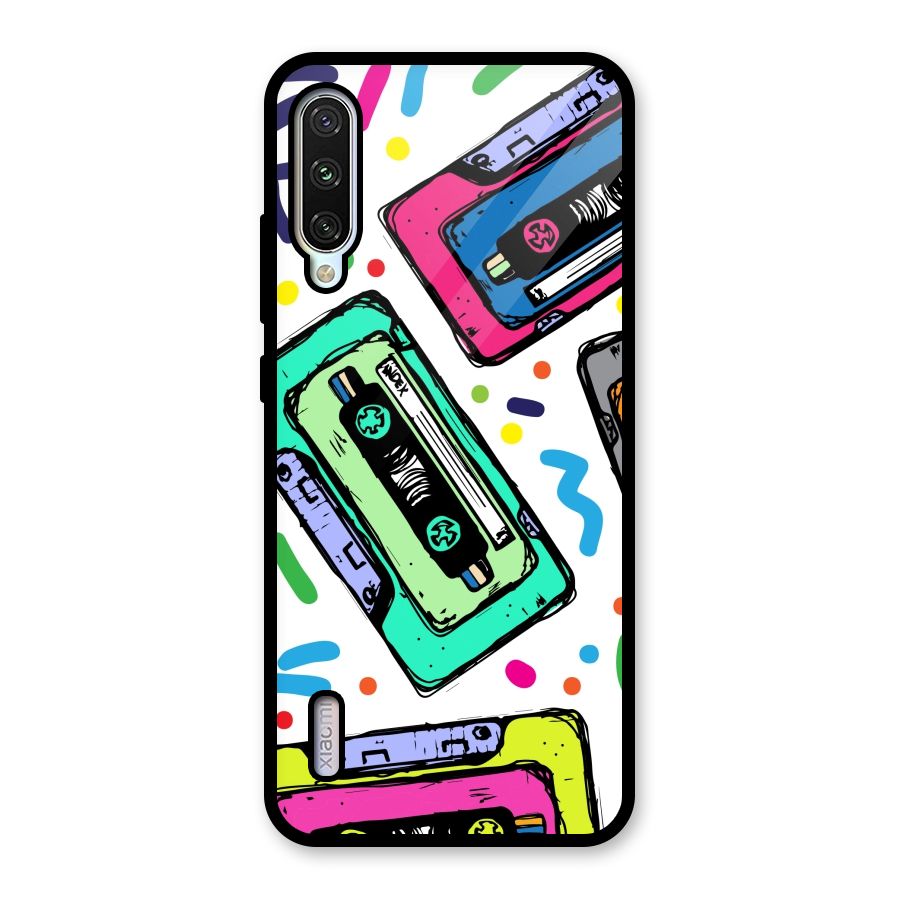 Cassette Pattern Glass Back Case for Mi A3