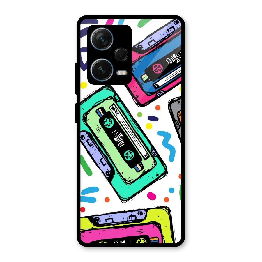 Cassette Pattern Glass Back Case for Redmi Note 12 Pro Plus 5G