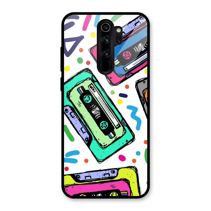 Cassette Pattern Glass Back Case for Redmi Note 8 Pro