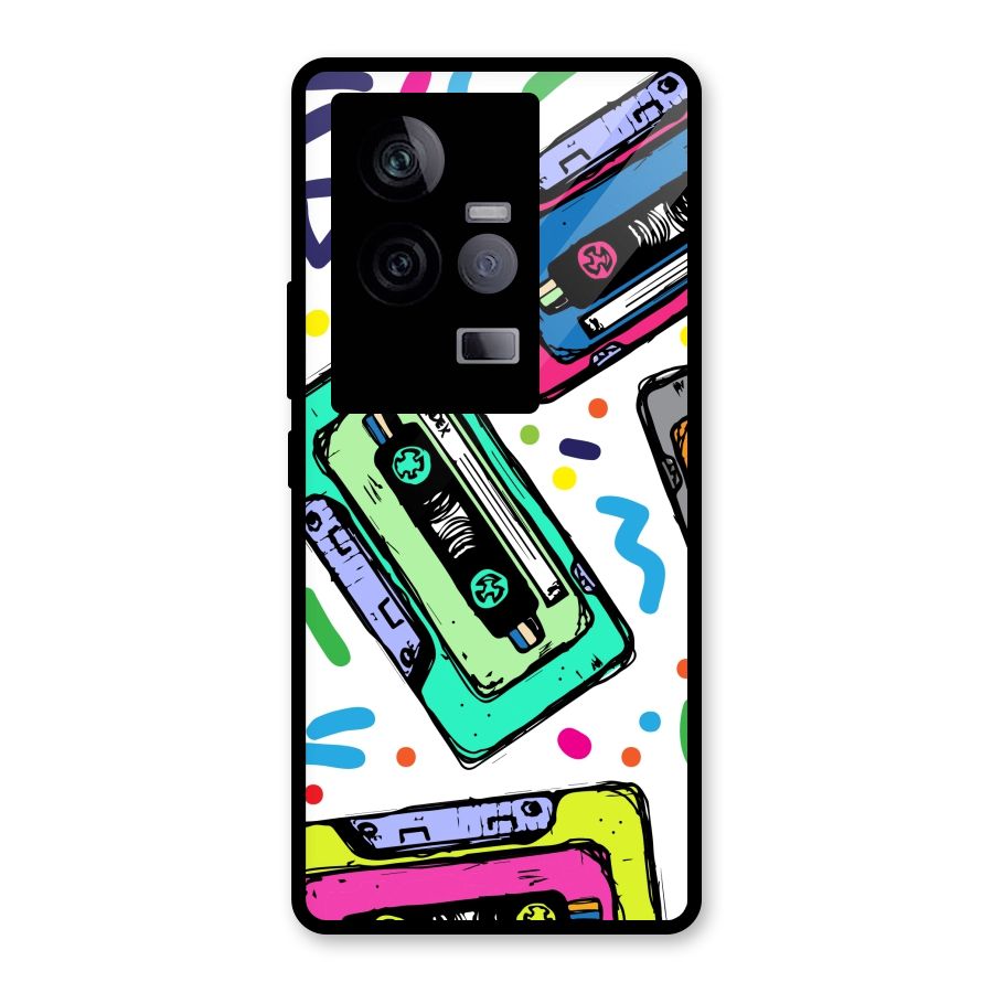 Cassette Pattern Glass Back Case for Vivo iQOO 11 5G