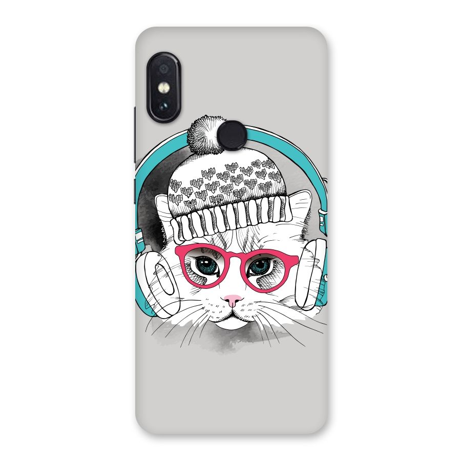 Cat Headphones Back Case for Redmi Note 5 Pro