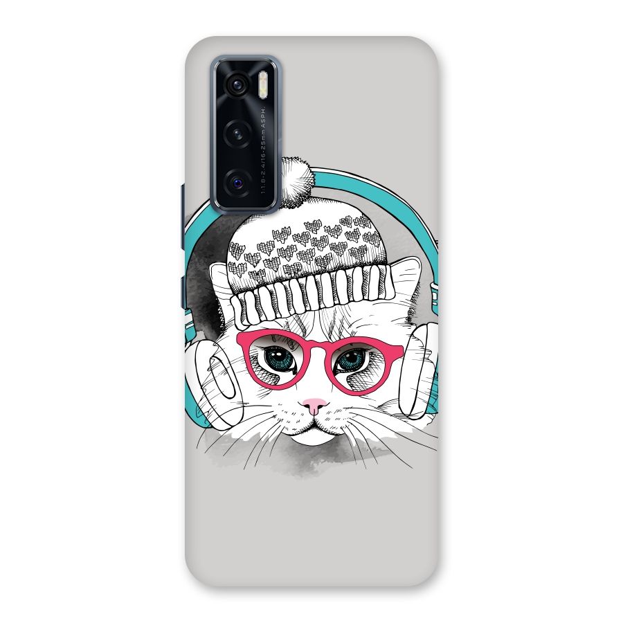 Cat Headphones Back Case for Vivo V20 SE