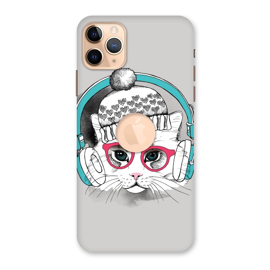 Cat Headphones Back Case for iPhone 11 Pro Max Logo Cut