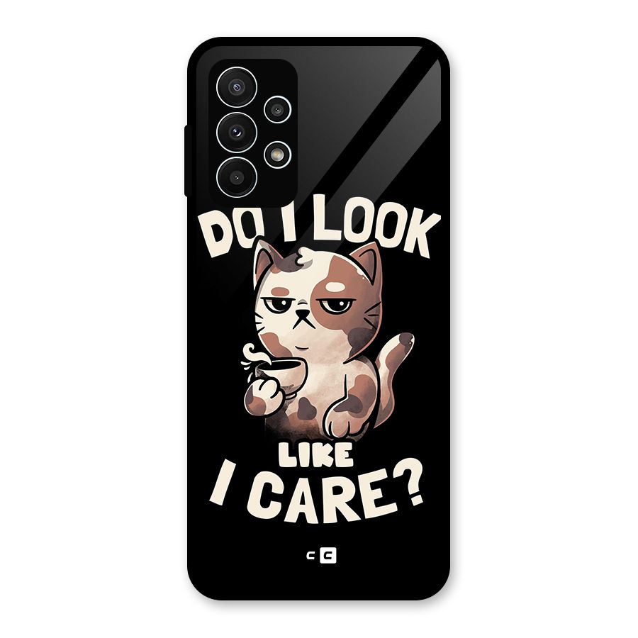 Cat Look Like Care Glass Back Case for Galaxy A23