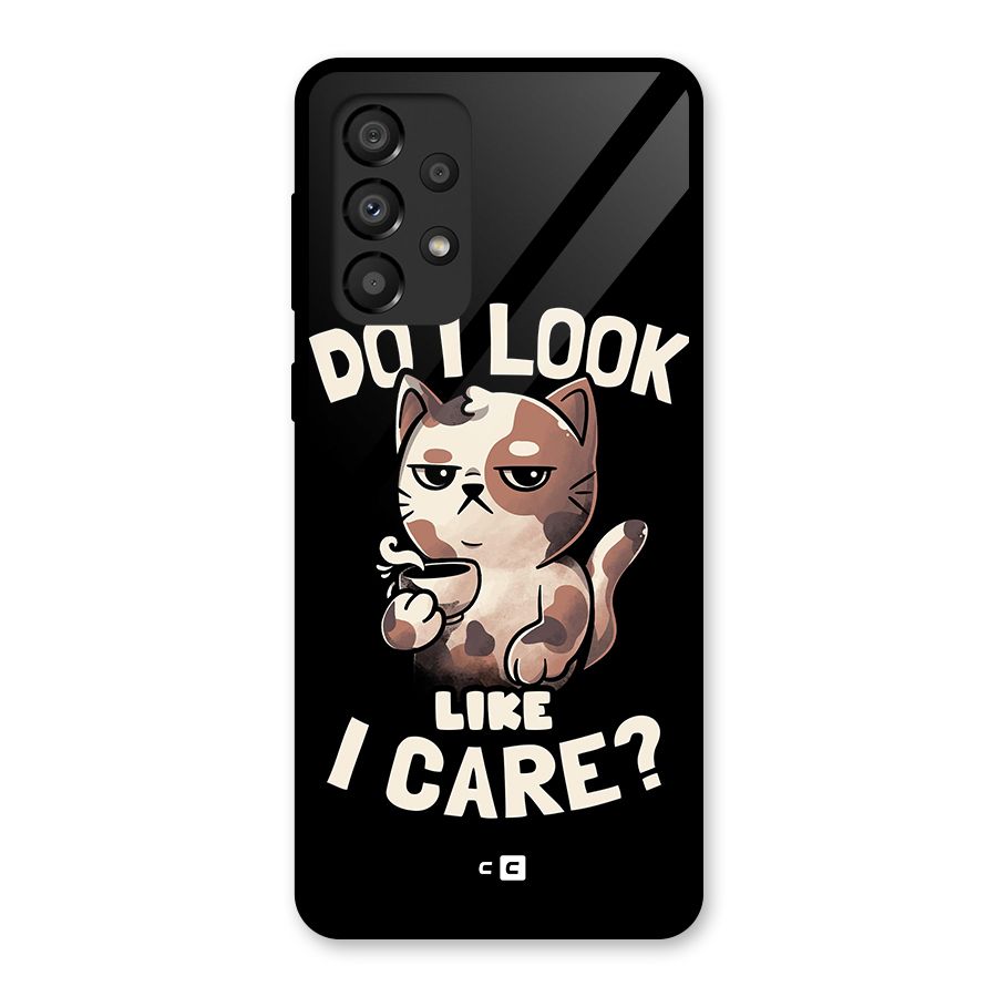 Cat Look Like Care Glass Back Case for Galaxy A33 5G