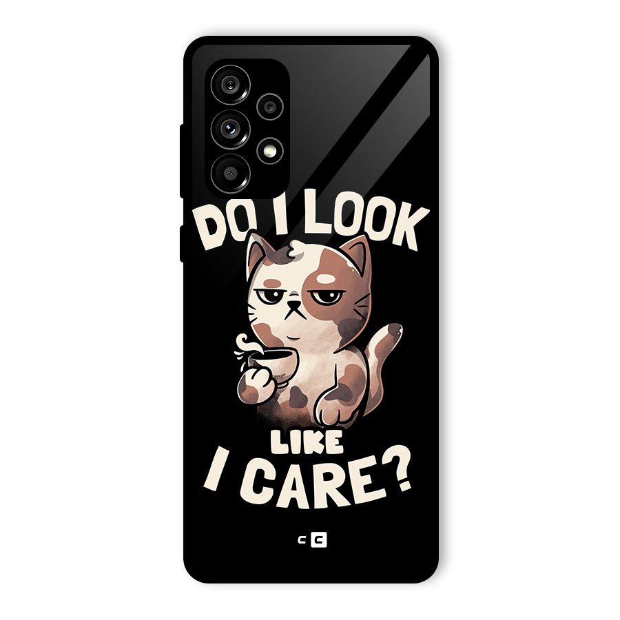 Cat Look Like Care Glass Back Case for Galaxy A73 5G