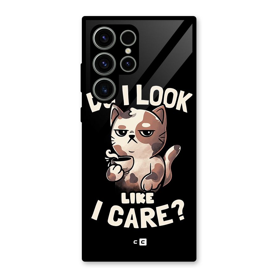 Cat Look Like Care Glass Back Case for Galaxy S23 Ultra