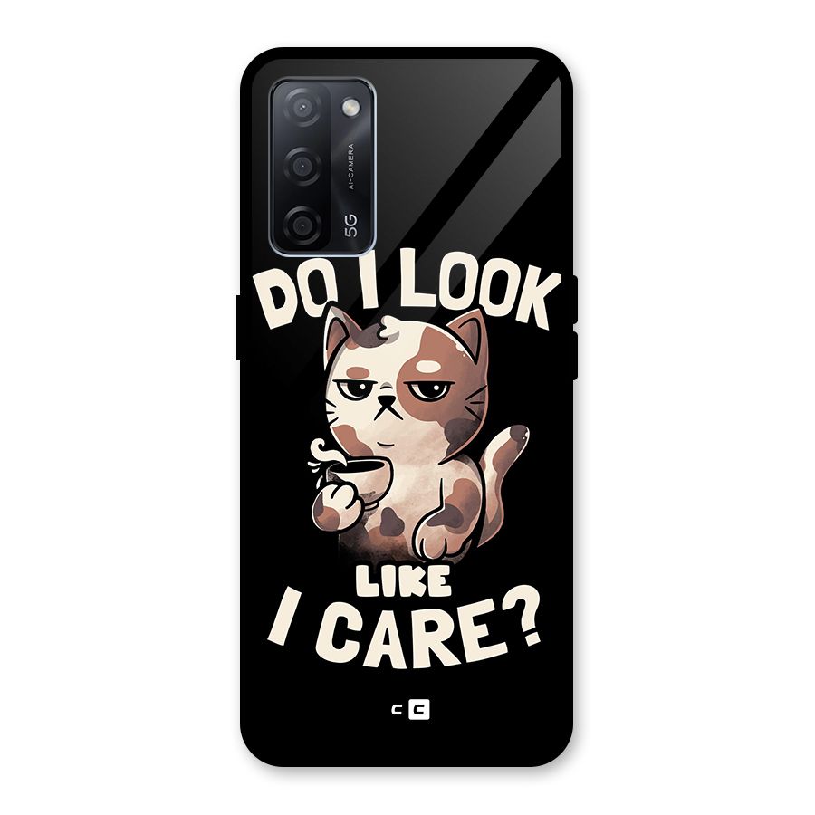 Cat Look Like Care Glass Back Case for Oppo A53s 5G