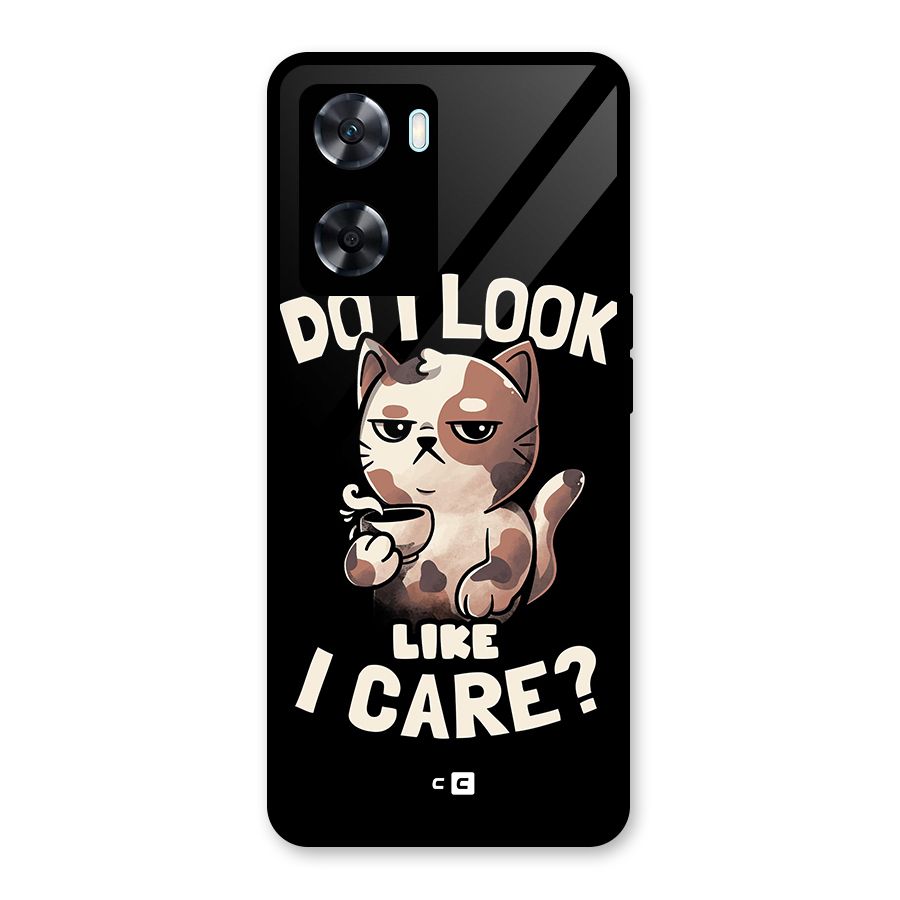 Cat Look Like Care Glass Back Case for Oppo A77