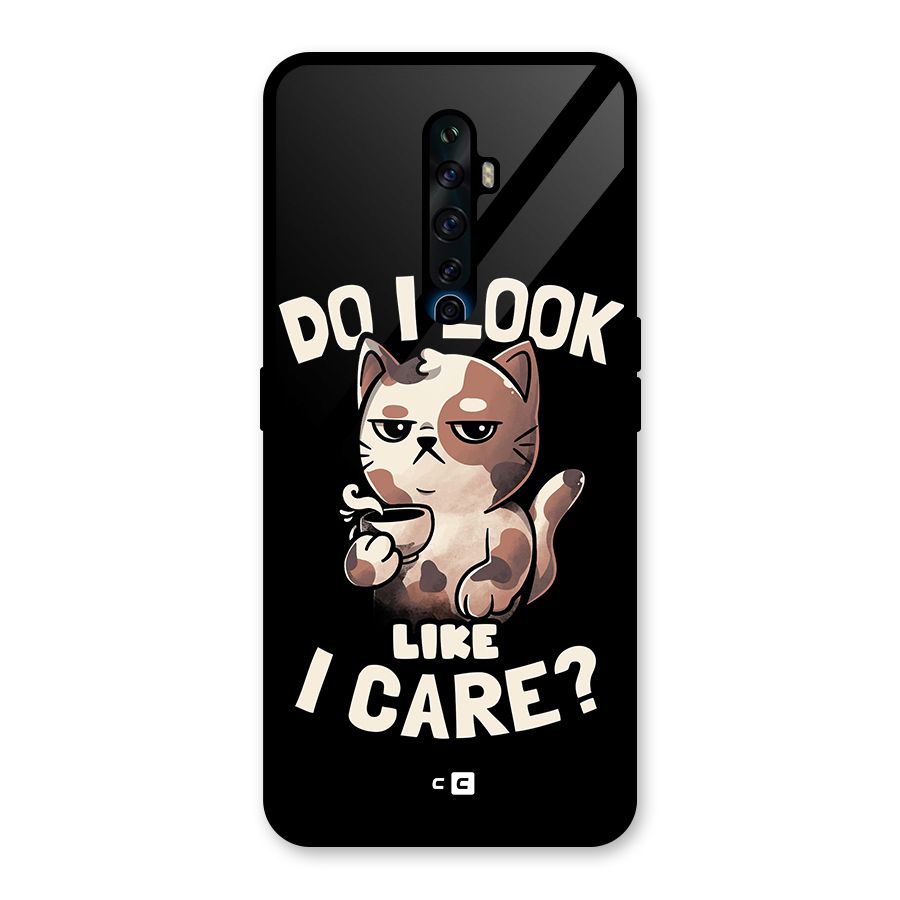 Cat Look Like Care Glass Back Case for Oppo Reno2 Z