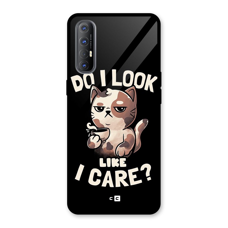 Cat Look Like Care Glass Back Case for Oppo Reno3 Pro