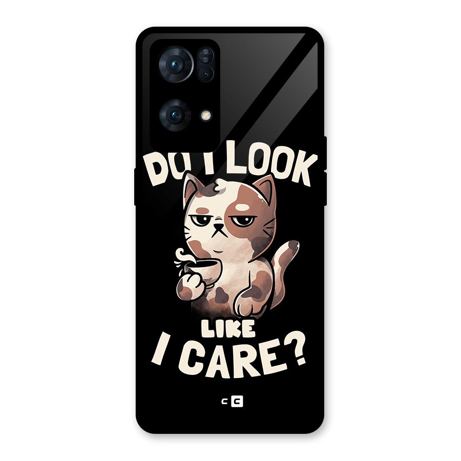 Cat Look Like Care Glass Back Case for Oppo Reno7 Pro 5G