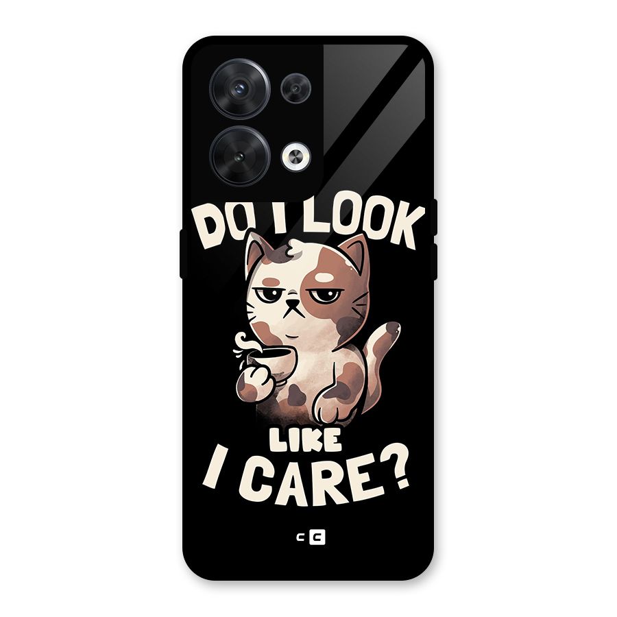 Cat Look Like Care Glass Back Case for Oppo Reno8 5G