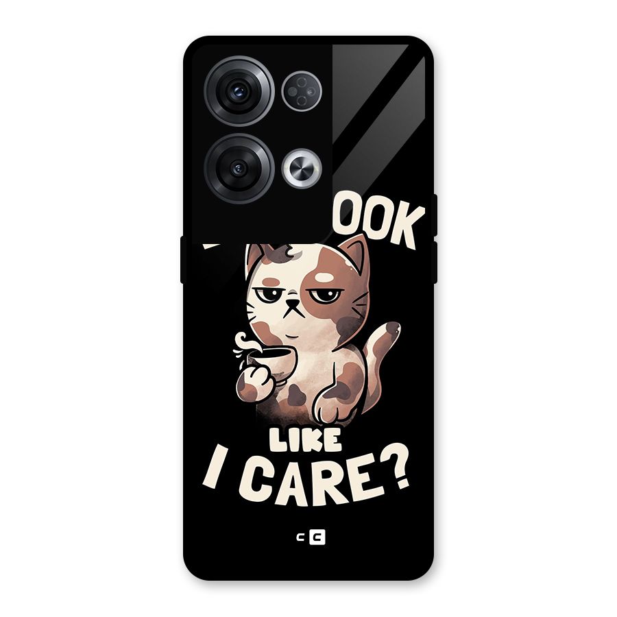 Cat Look Like Care Glass Back Case for Oppo Reno8 Pro 5G