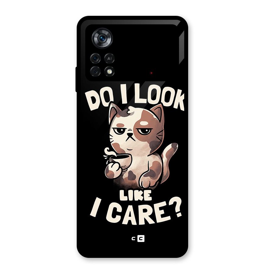 Cat Look Like Care Glass Back Case for Poco X4 Pro 5G