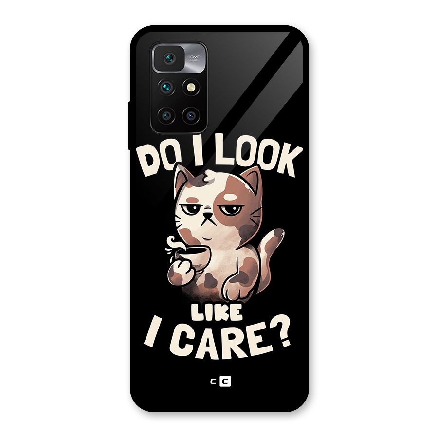 Cat Look Like Care Glass Back Case for Redmi 10 Prime