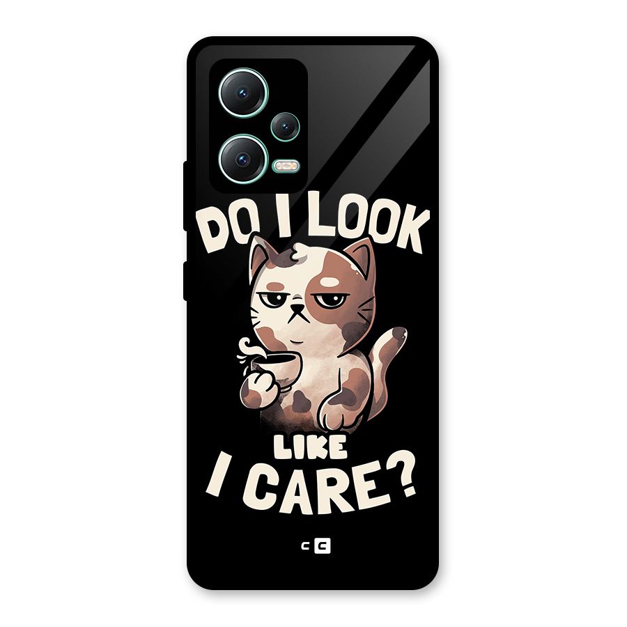 Cat Look Like Care Glass Back Case for Redmi Note 12 5G