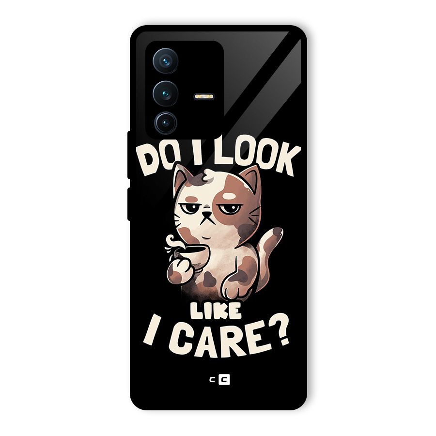 Cat Look Like Care Glass Back Case for Vivo V23 Pro