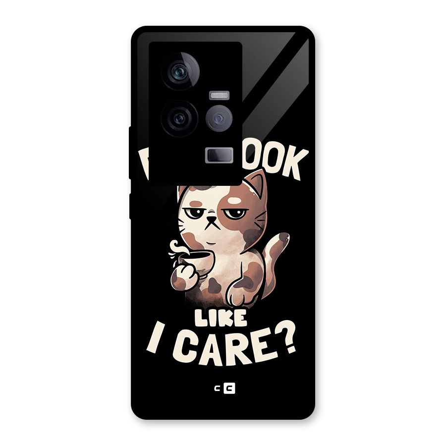 Cat Look Like Care Glass Back Case for Vivo iQOO 11 5G