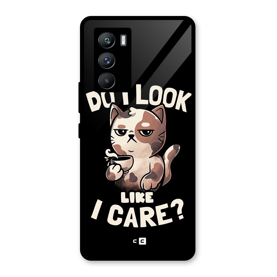 Cat Look Like Care Glass Back Case for Vivo iQOO 9 SE