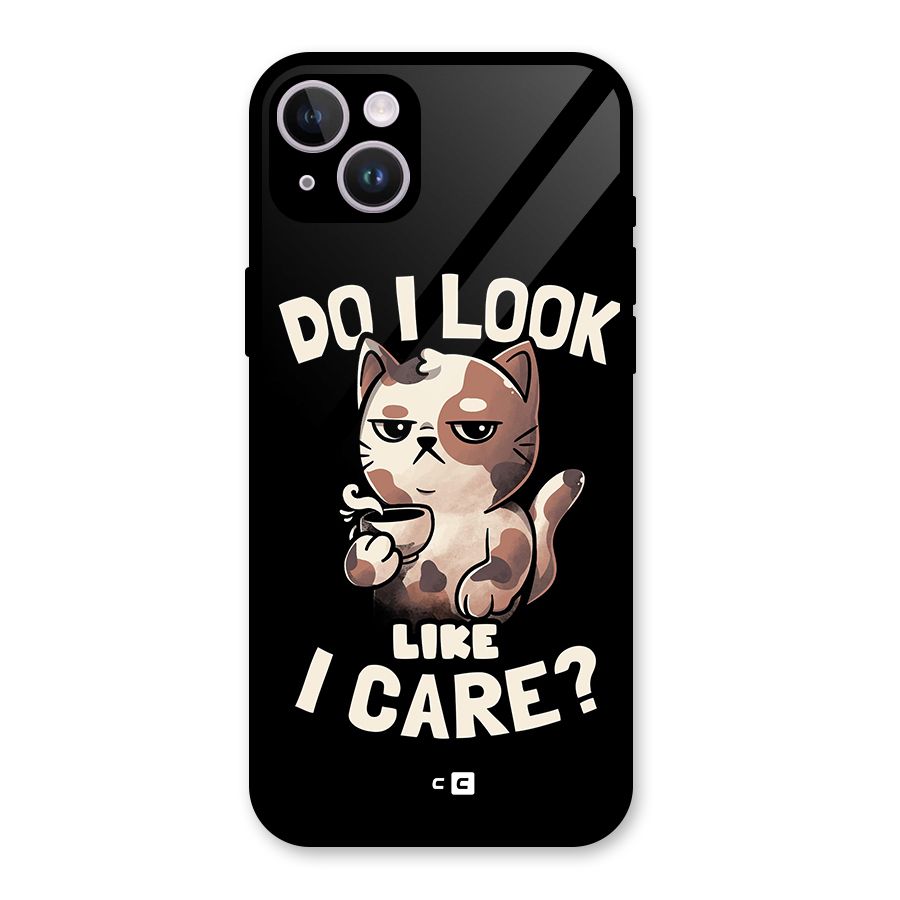 Cat Look Like Care Glass Back Case for iPhone 14 Plus