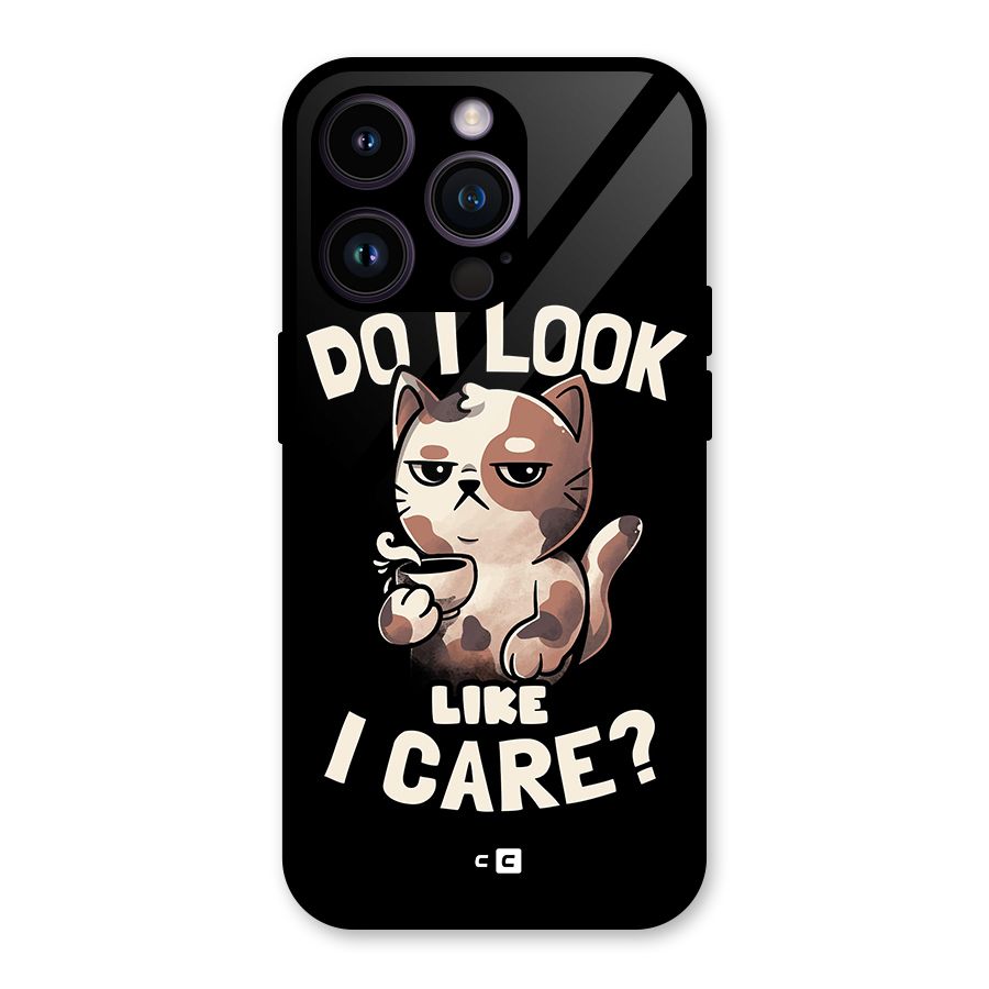 Cat Look Like Care Glass Back Case for iPhone 14 Pro