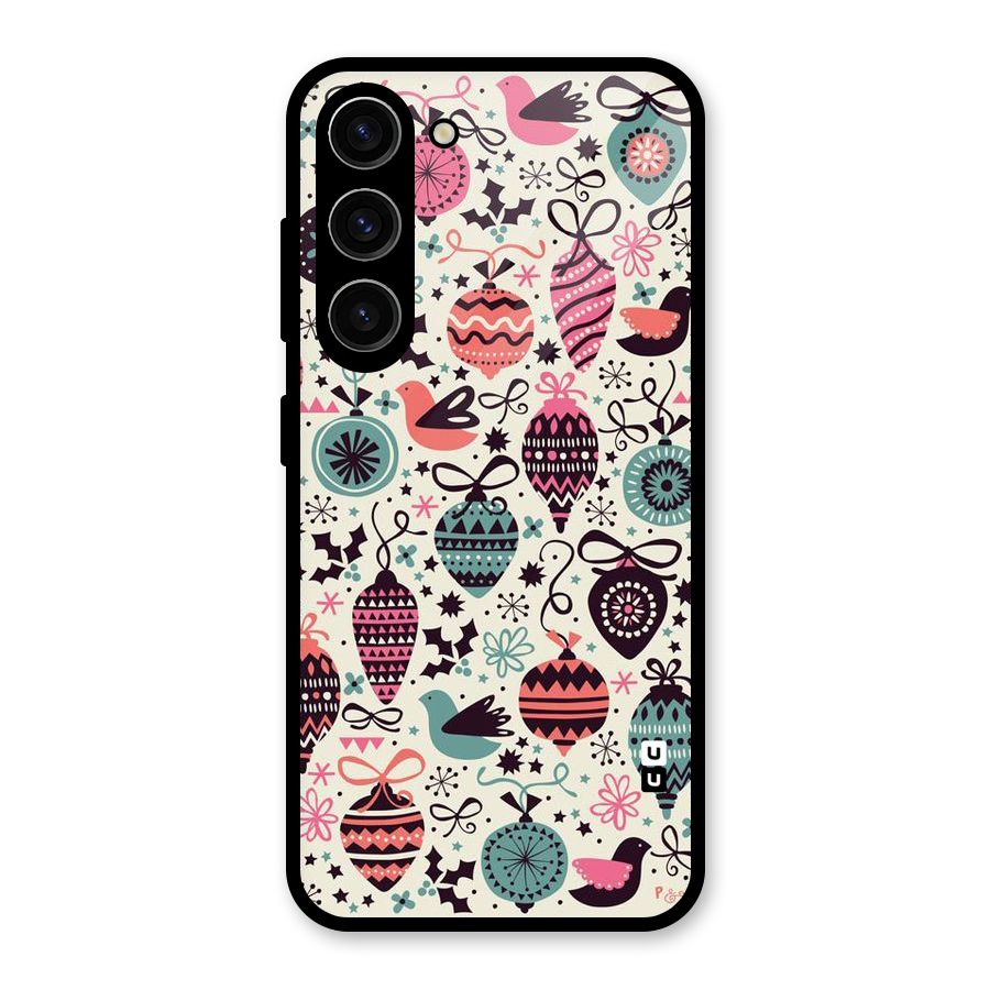 Celebration Pattern Glass Back Case for Galaxy S23