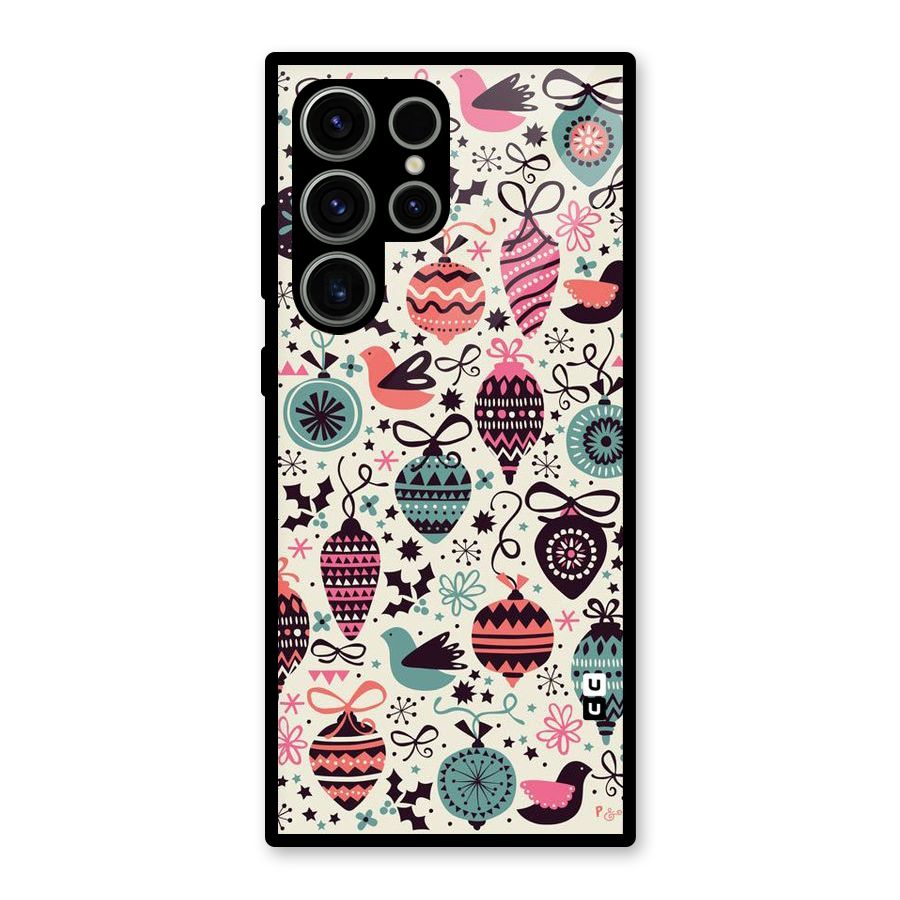 Celebration Pattern Glass Back Case for Galaxy S23 Ultra