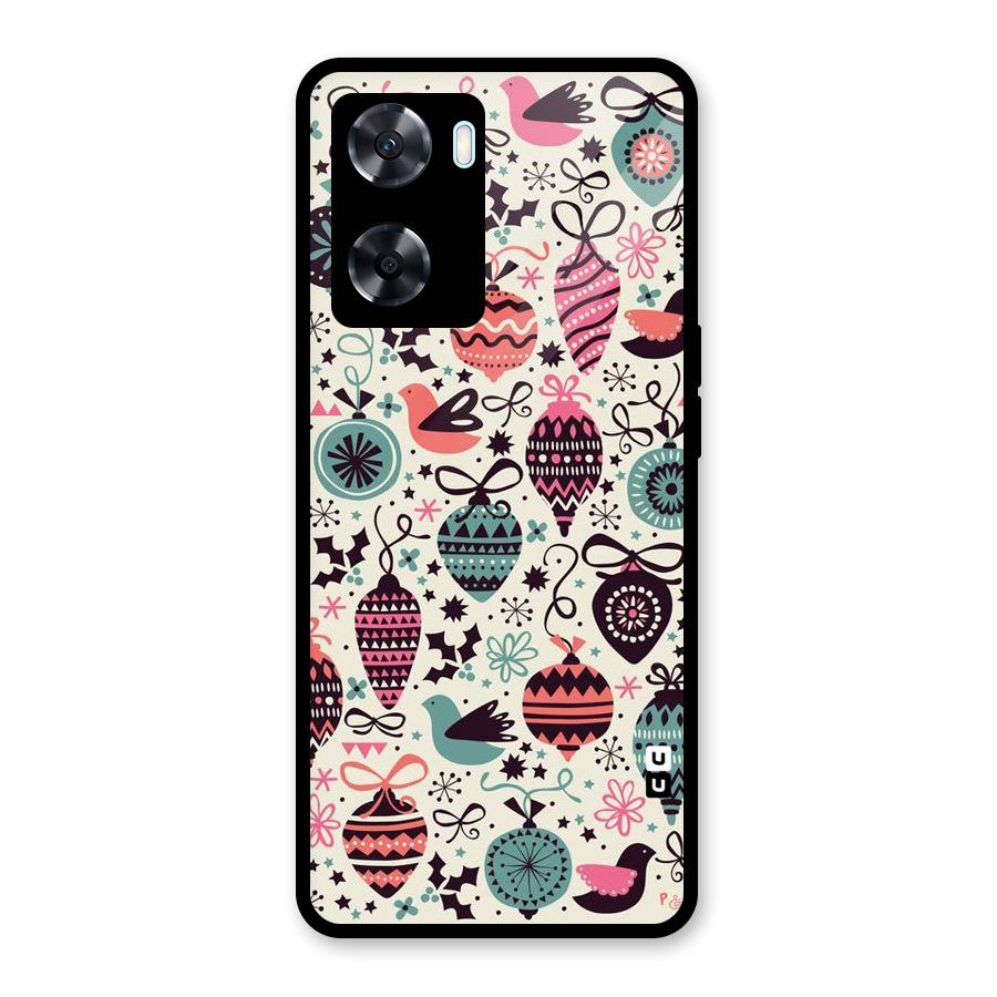 Celebration Pattern Glass Back Case for Oppo A77