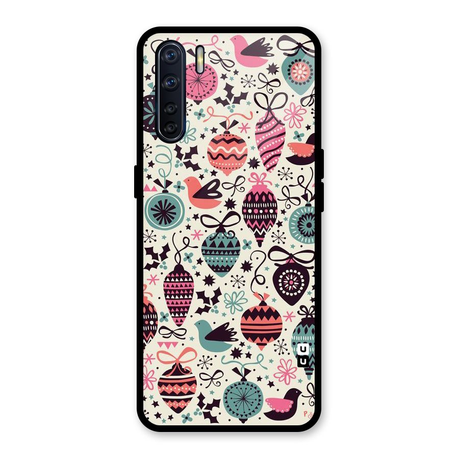 Celebration Pattern Glass Back Case for Oppo F15