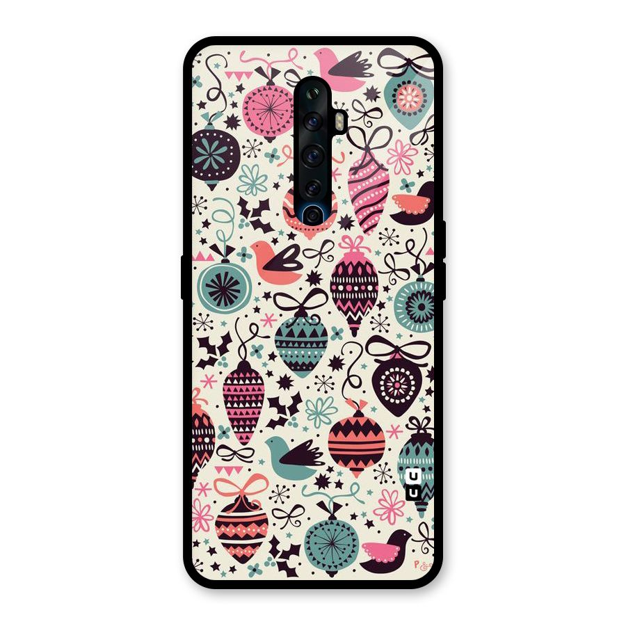Celebration Pattern Glass Back Case for Oppo Reno2 F