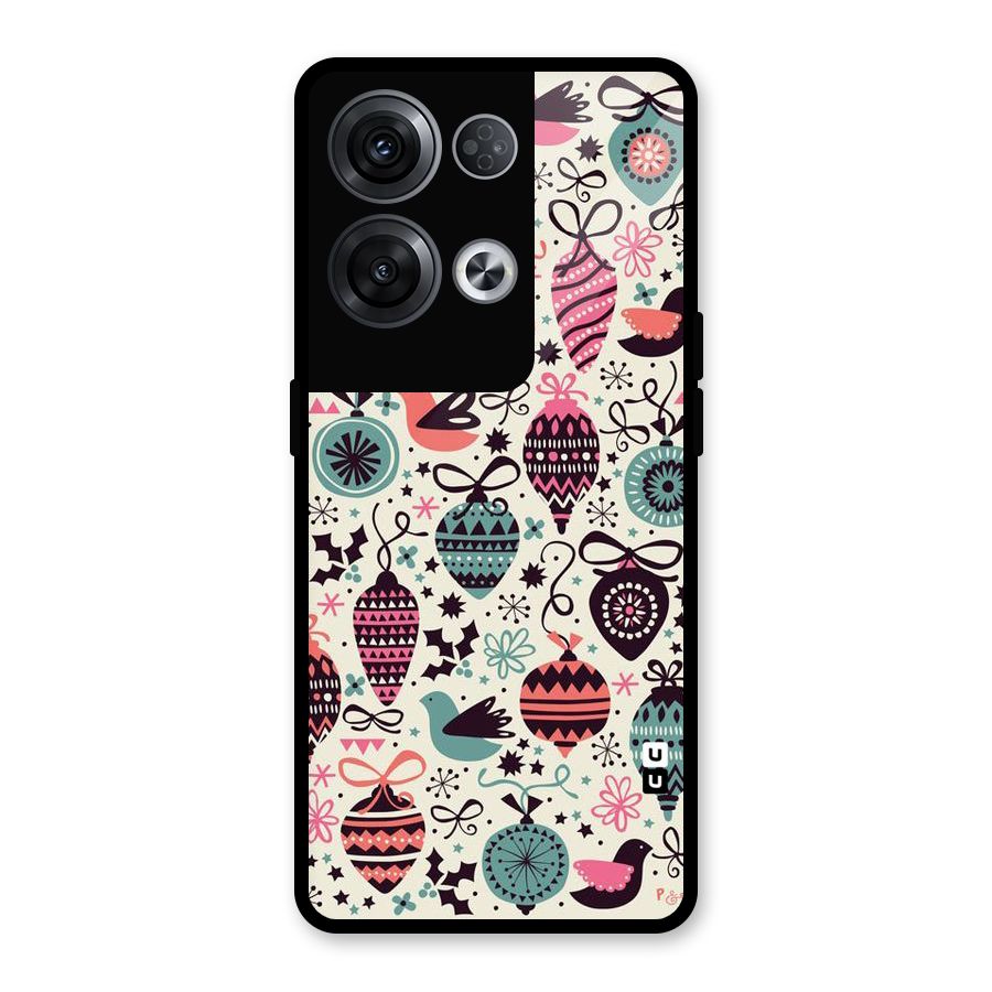 Celebration Pattern Glass Back Case for Oppo Reno8 Pro 5G