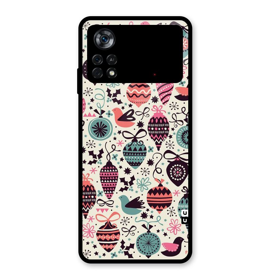 Celebration Pattern Glass Back Case for Poco X4 Pro 5G