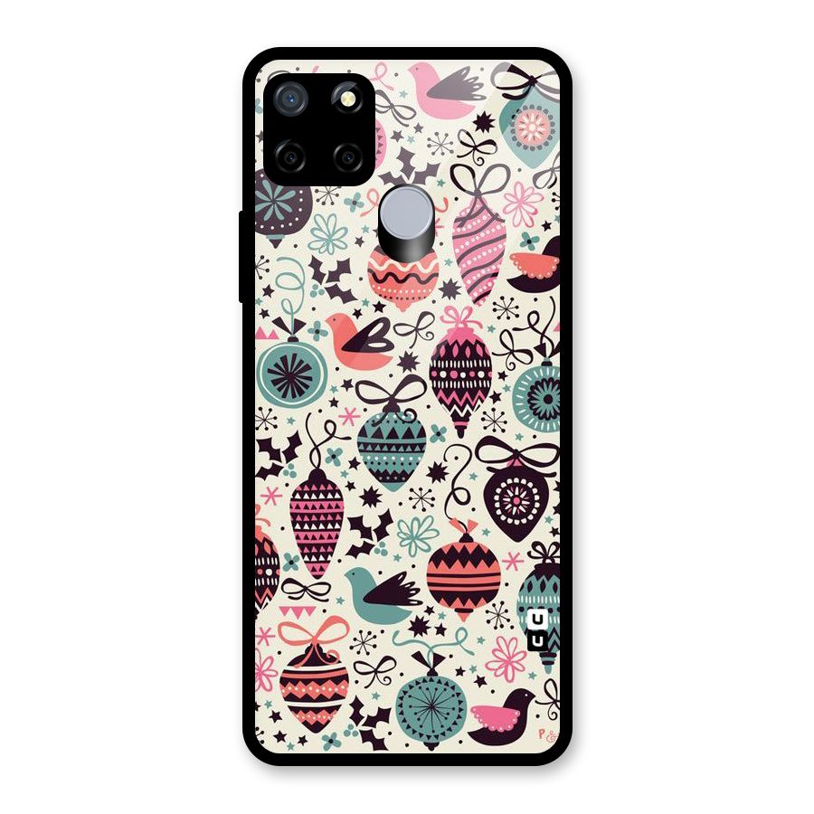 Celebration Pattern Glass Back Case for Realme Narzo 30A