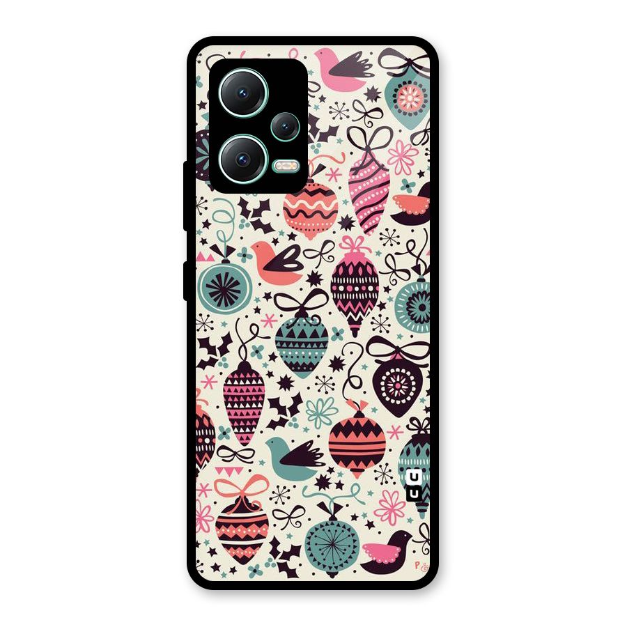 Celebration Pattern Glass Back Case for Redmi Note 12 5G
