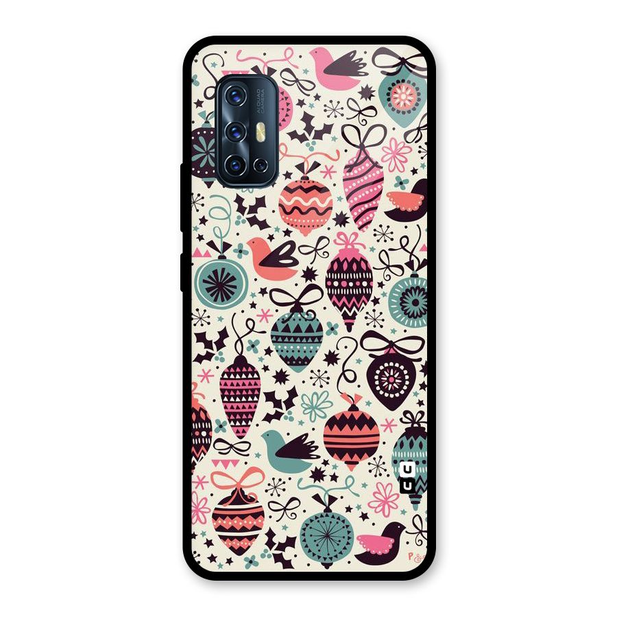 Celebration Pattern Glass Back Case for Vivo V17