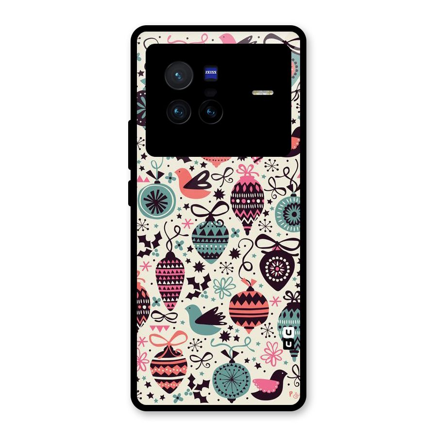 Celebration Pattern Glass Back Case for Vivo X80